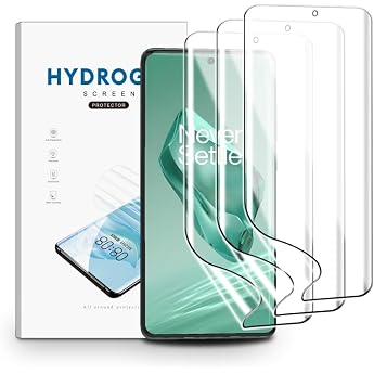 Hydrogel Film for OnePlus 12 Pack of 3 TPU Screen Protectors HD Clear Flexible Film Fingerprint ID Supported Protective Film Self-Healing