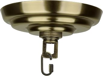 Helunsi Light Canopy Kit - Bronze Chandelier Mounting Kit, 5-1/8" Dia Plate Ceiling Cover for Hanging Pendant Swag Lamp DIY Fixtures Fittings - 1 Set