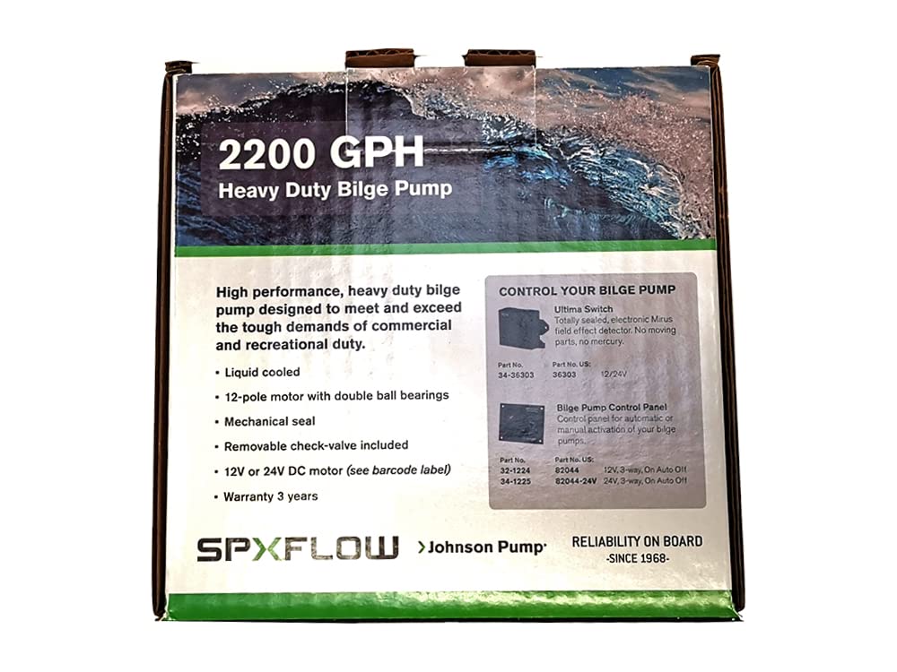 SCHWERLAST-BILGEPUMPE 2200 GPH 24V 120 L/min SPX FLOW L2200 Lenzpumpe 24V Johnson Pumpe 120 l/min Heavy Duty Bildge-Pumpe, Bootspumpe, Schiffspumpe, Yachtpumpe