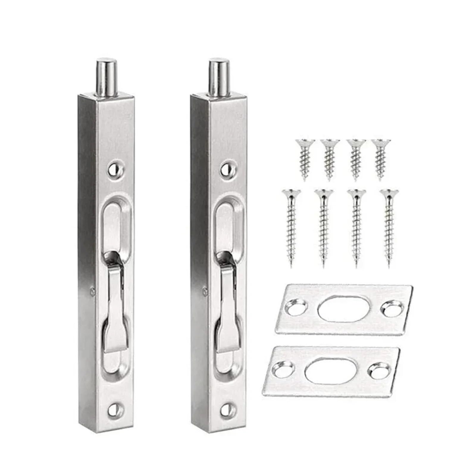 Ayztantine 2Pcs Door Flush Bolt Latch Lock Concealed Door 2 Pcs Stainless Steel Door Bolt Lock Flush Latch Tiandi Concealed Security Home Safety Anti-Theft Hardware For Bedroom, Bathroom