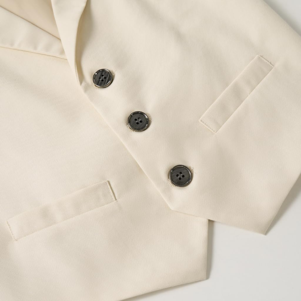 LOLANTA 4 Pezzi Bambini Ragazzi Abbigliamento Set Camicia + Papillon + Gilet + Pantaloni, Ragazzo Gentleman Nozze Smoking Cerimonia