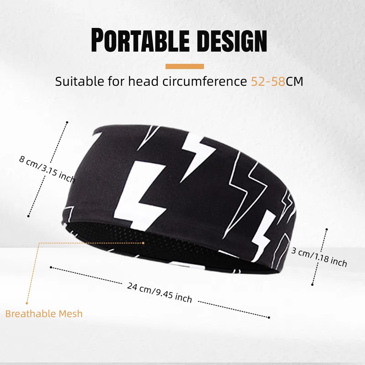 Sweat Band,Hair Bands,Moisture Wicking Workout Headband, Sweatband Headbands for Running,Cycling,Football,Yoga,Fitness Workout Unisex Quick-Dry Sweatband. - Image 2