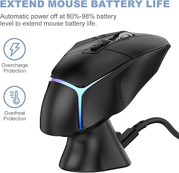 Charging Dock for Logitech Computer Mouse G Pro X Superlight 2/1,G502/G502X/G502X Plus Lightspeed,G703,G903,G403 Lightspeed and G PRO Computer Mice Powerplay Charging System