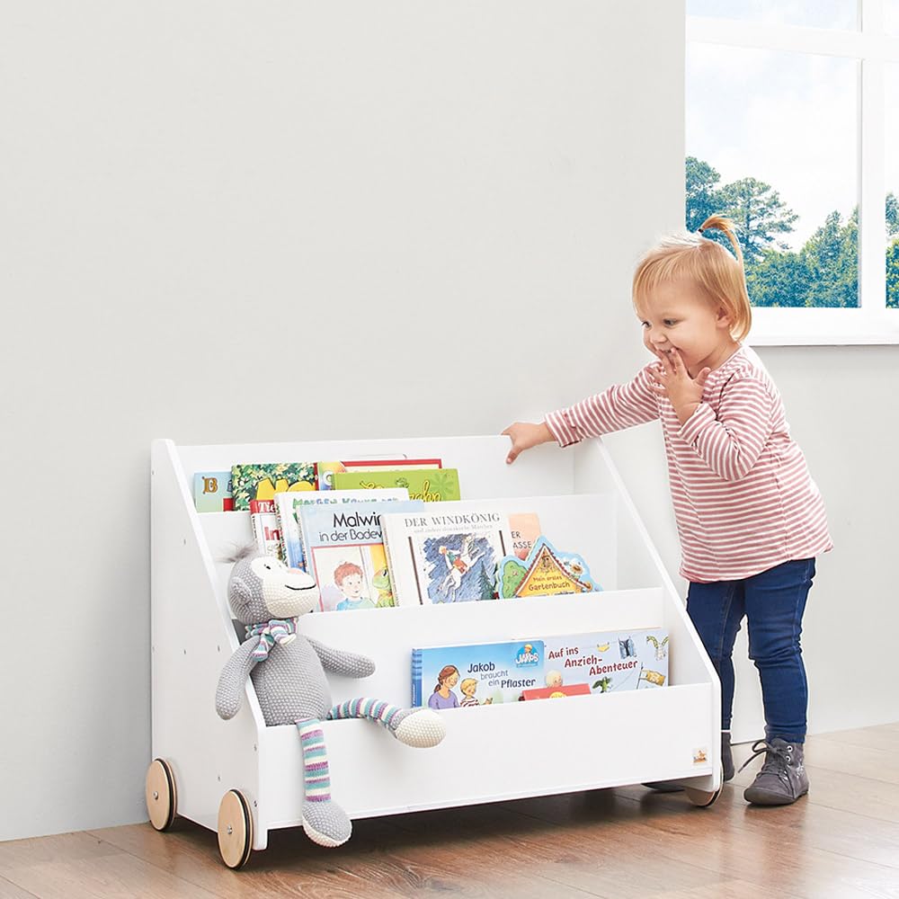 Babyzimmer Komplett Set inkl. Matratze in weiß edelmatt mit Bücherregal