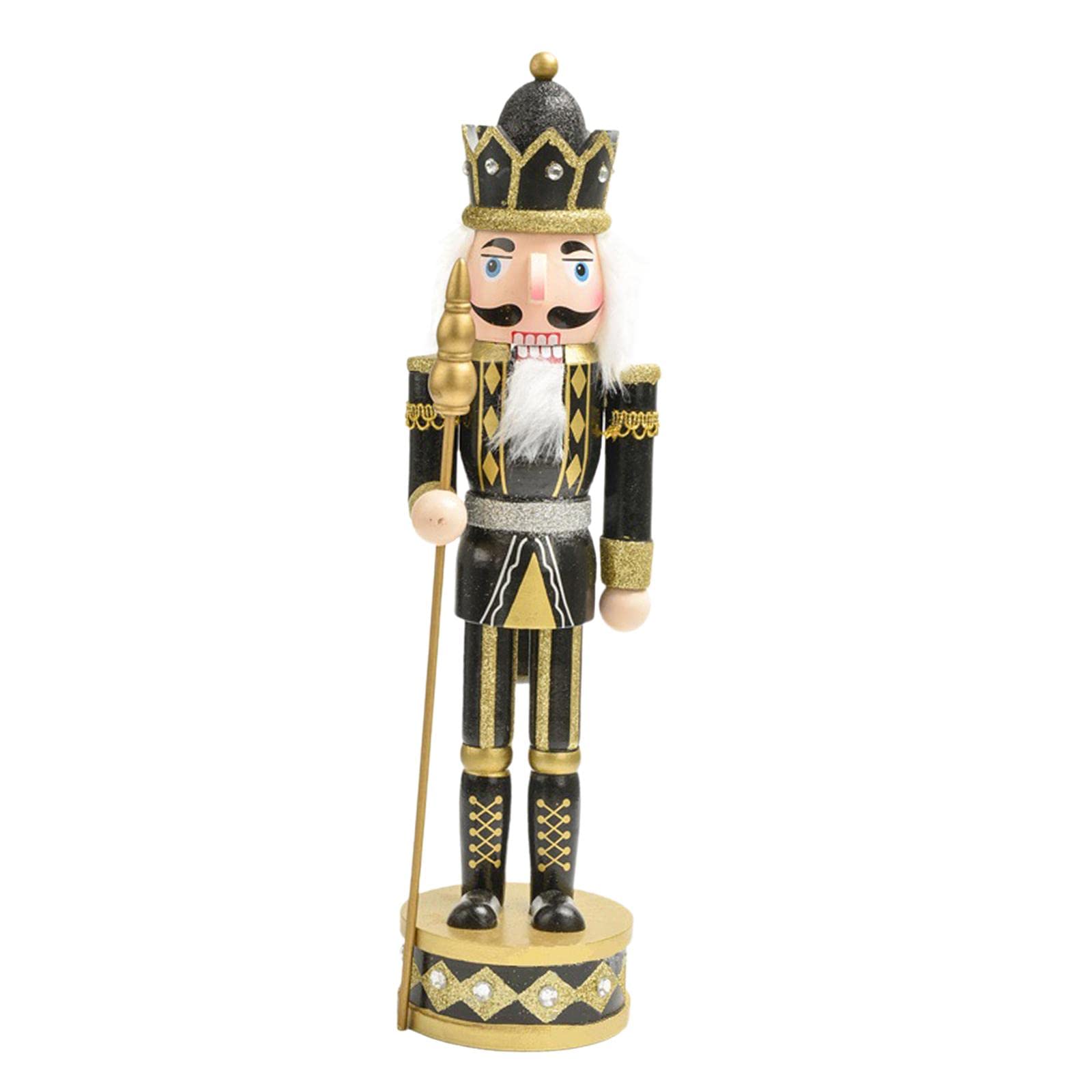 Milageto 15Inch Christmas Nutcrackers Ornament Wooden Nutcracker Ornaments Decoration Wood Soldier Nutcracker Decorative for Xmas Tree Party Supplies
