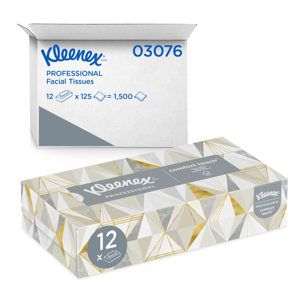 Kimberly-Clark 03076 Kleenex Facial Tissue 8 4 Width 8 Length White Pack of 12