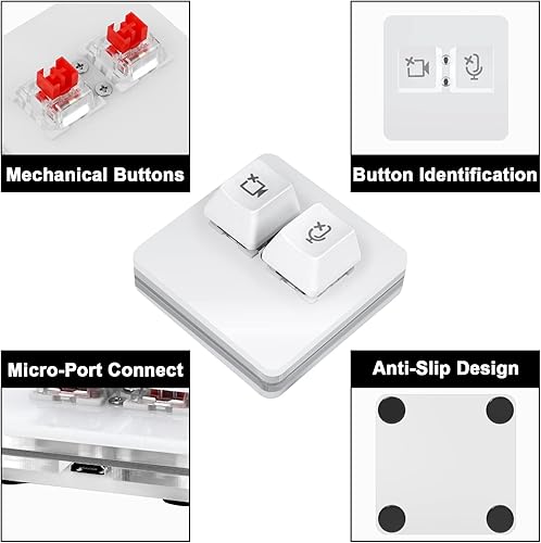 Miniatura 3 de Botón de silencio de reunión USB compatible con el botón de silencio de Microsoft Teams (sistema macOS)