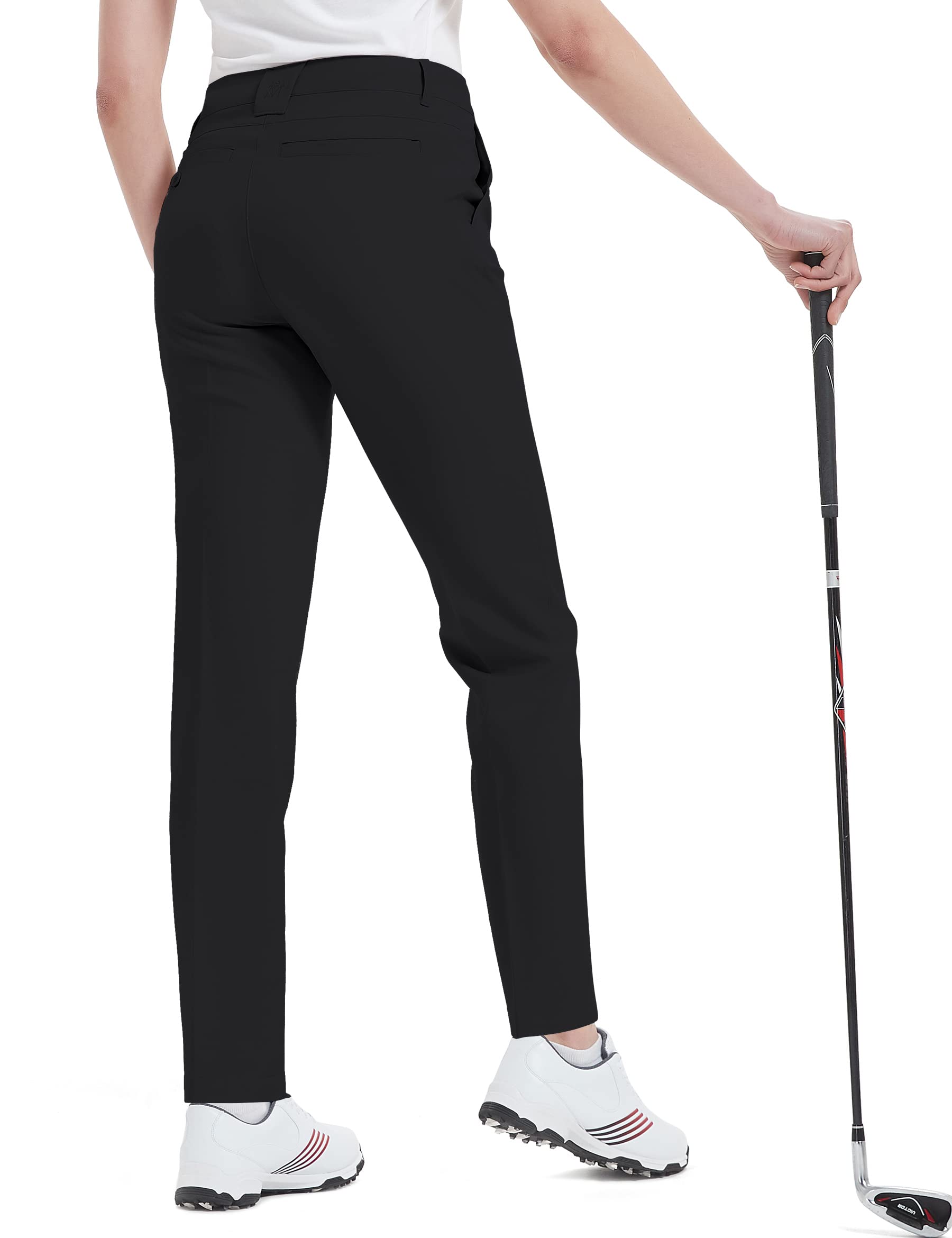 Damen-Golfhose, Stretch, gerade, leicht, atmungsaktiv, Twill, Funktionshose - Schwarz - 42