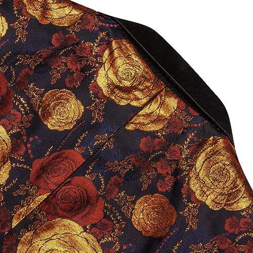 Image of Barry. Wang Men's Sport Coats & Blazers Flower Suit Jacket 1 Button Paisley Tuxedo Mardi Gras Carnival Parade Gift