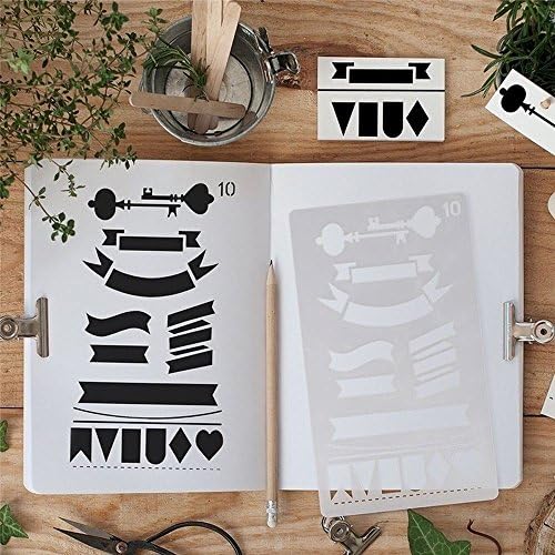 Bullet Journal Stencil Set Plastic Planner DIY Drawing Painting Templates for Journal Scrapbooking Albums Accessories Card Diary Notebook(20 PCS)