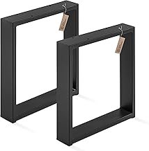 LAMO Manufaktur LTS-01-D-AA-9005 Set of 2 Coffee Table Legs, Simple Medium Model, Profile 60 x 30 mm, 30 x 43 cm (W x H), Black,
