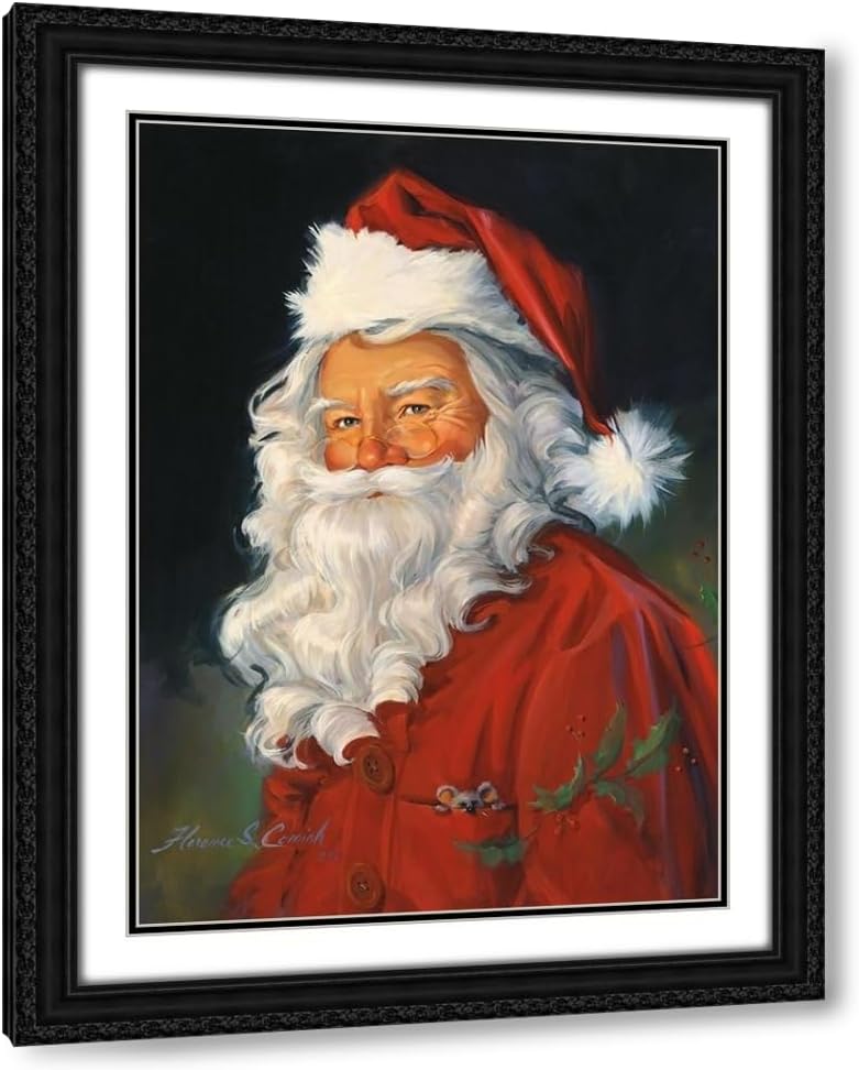 Comish, Susan 28x38 Gold Ornate Framed Canvas Art Print Titled: Santa Claus