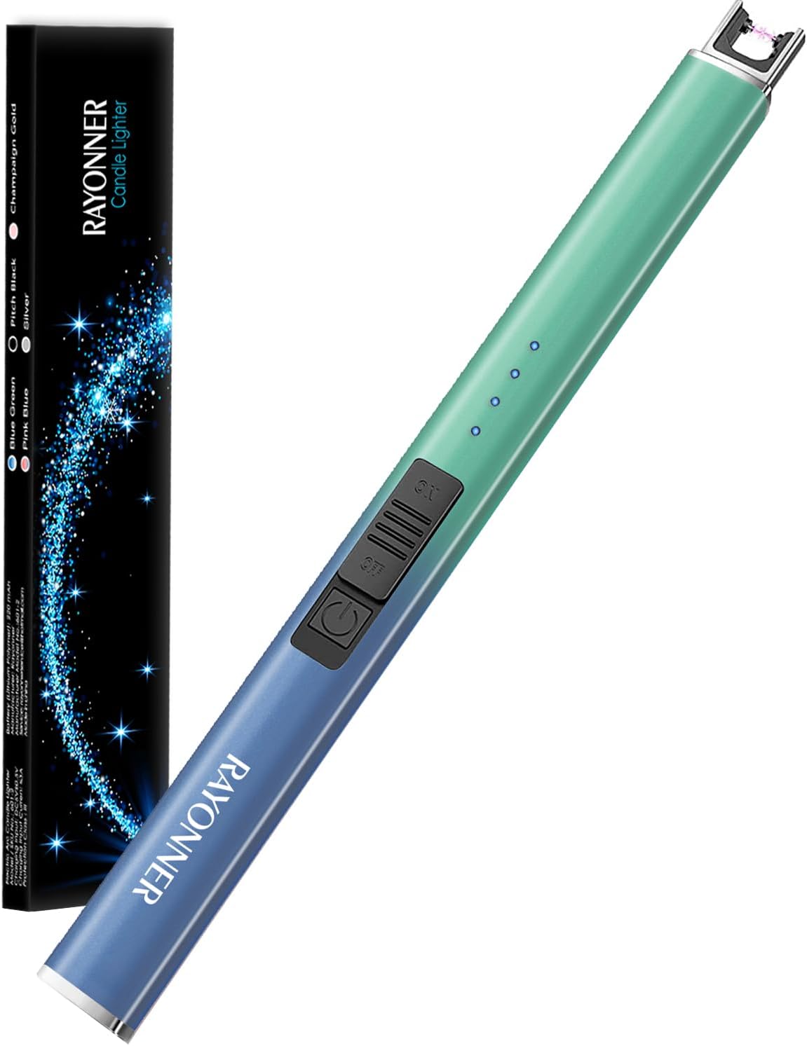 RAYONNER Electric Candle Lighter Rechargeable Lighters Easter Basket Stuffers Valentines Day Gift for Her Him Plasma Arc Windproof & Flameless with Safety Switch