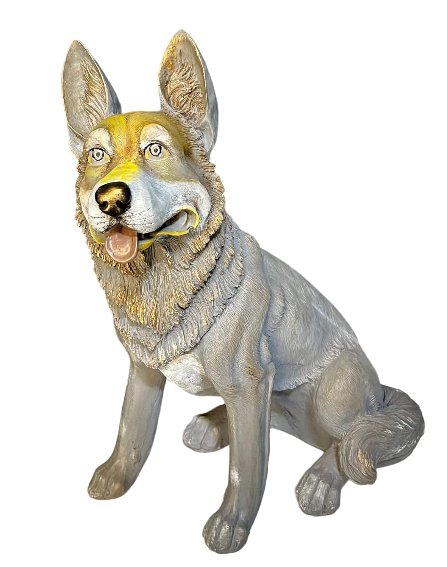 Statue de husky sibérien 40 cm pour décoration de la maison