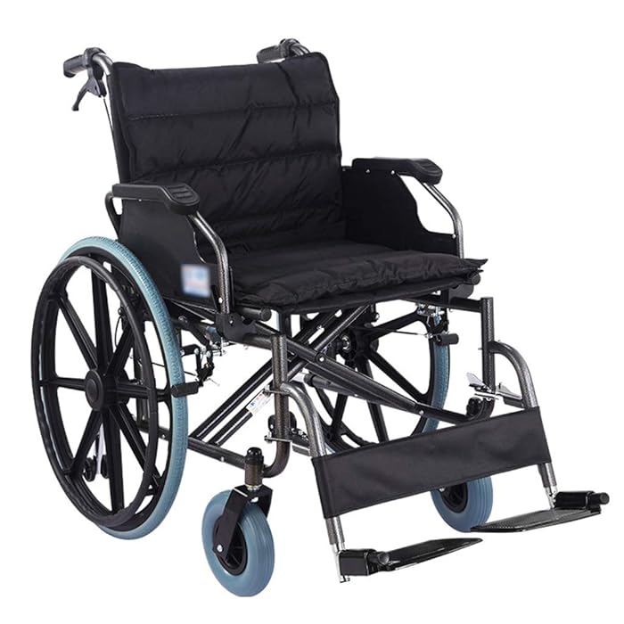 Buy RUIVE Folding Bariatric Self Propelling Wheelchair with Flip Up Armrests, Fold Down Backrest