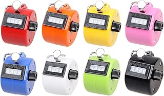 Hitopin 8 Piezas Contador Manual Mecánico, Contador Manual Digitos,Contador de Mano de Color,Contador de Dedos,Contador de 4 Dígitos,para Deportes,Entrenamiento,Varias Estadísticas de Datos (Color)