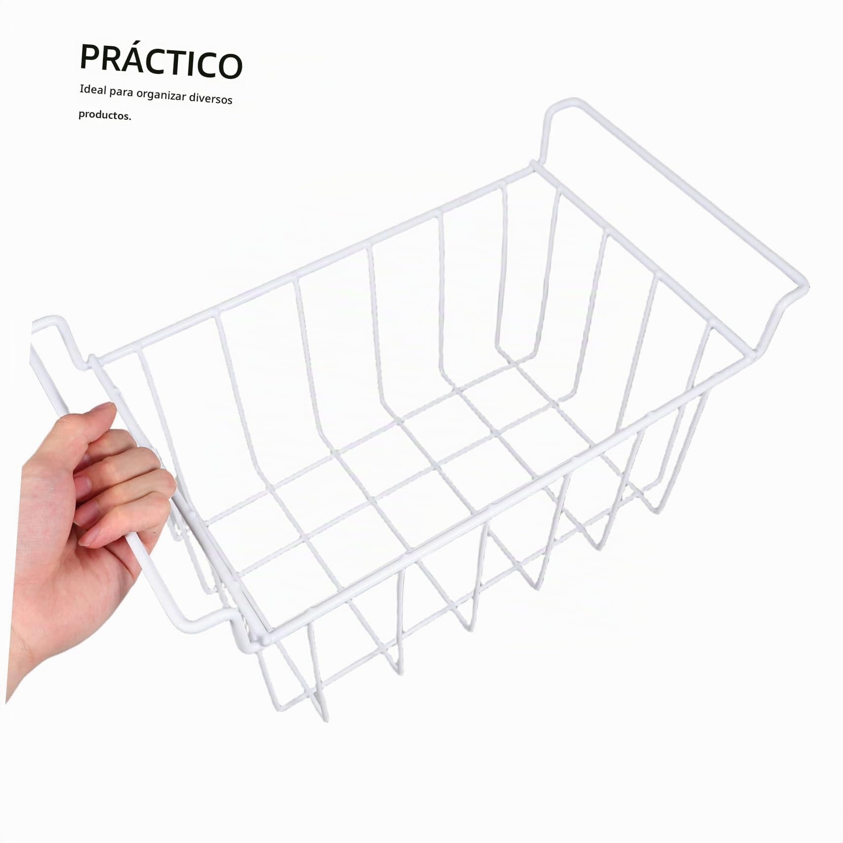 Ciieeo Cesta Deslizante para Congelador Multiusos 40x22x20 Cm Alambre Resistente Colgante para Almacenamiento Organizado y Fácil Limpieza Adaptable Hogar Cocina