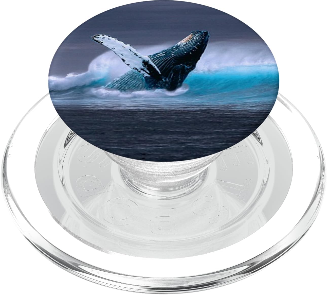 Whale Pop Socket - Whale Waves Pop Socket PopSockets PopGrip: Swappable Grip for Phones & Tablets PopSockets MagSafe PopGrip for iPhone