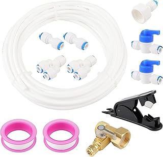 NewZoll 12Pcs Tube Ball Valves Kit, 1/4 inch Quick Connect Water Purifiers Tube Fittings Tube Feed Water Adapter Ball Valve Set for RO Reverse Osmosis System Ice Maker Fridge