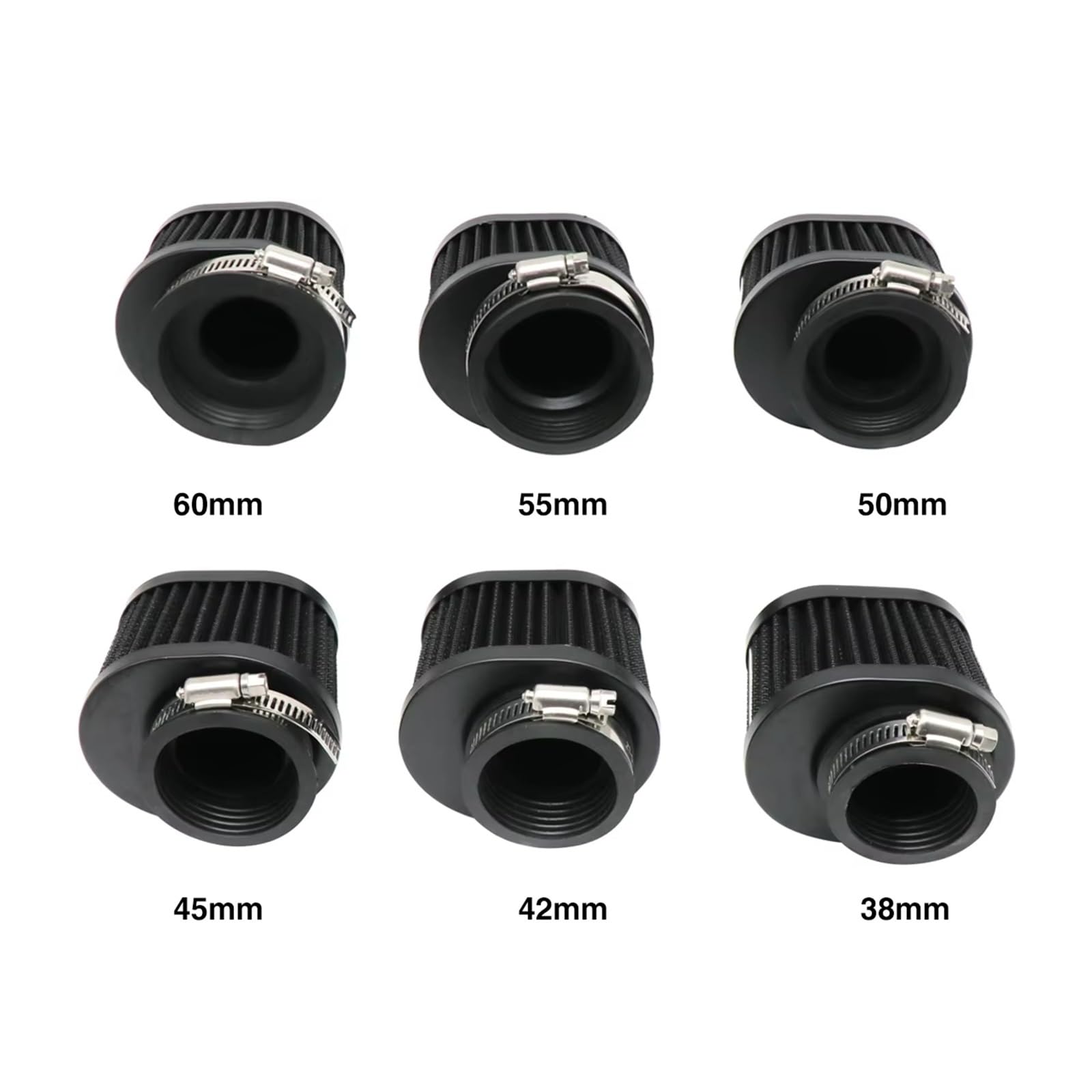 Filtro Aspirazione Aria Moto 60 mm 55 mm 50 mm 45 mm 42 mm | Filtro dell'aria universale per moto da 38 mm, filtro lavabile ad alto flusso per presa d'aria fredda(50mm)