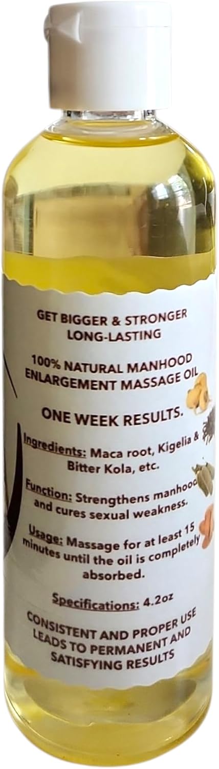 ONE Week Results Powerful MENHOOD Enlargement Massage Oil 100% Natural and Essentials Ingredients 4oz