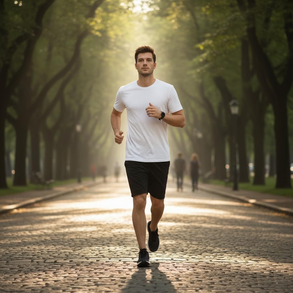 Men’s 100% Cotton T-Shirt Ultra-Soft Combed Ring-Spun Fabric,Breathable,Regular Fit for Daily Wear,Travel & Gym - Image 3