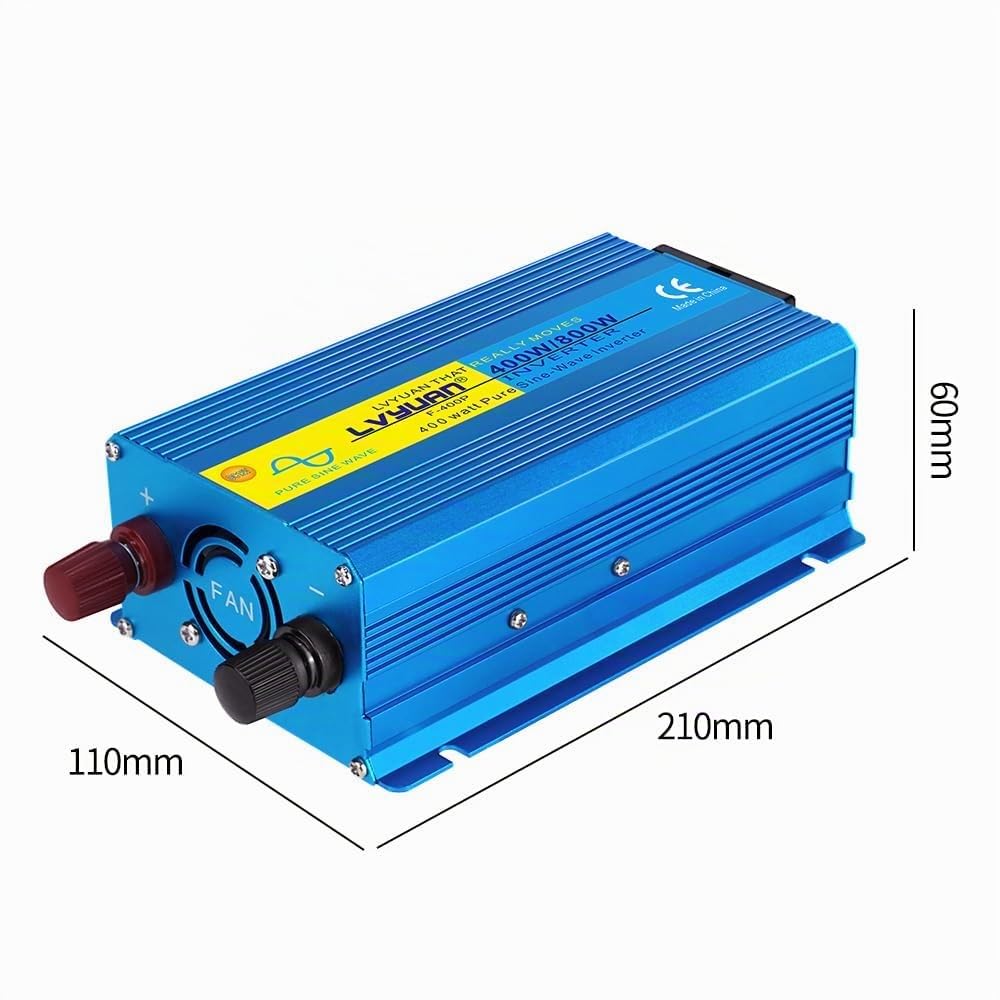 LVYUAN Pur Sinus Convertisseur 12V 220V 400W /800W Onduleur | avec 2 Ports USB
