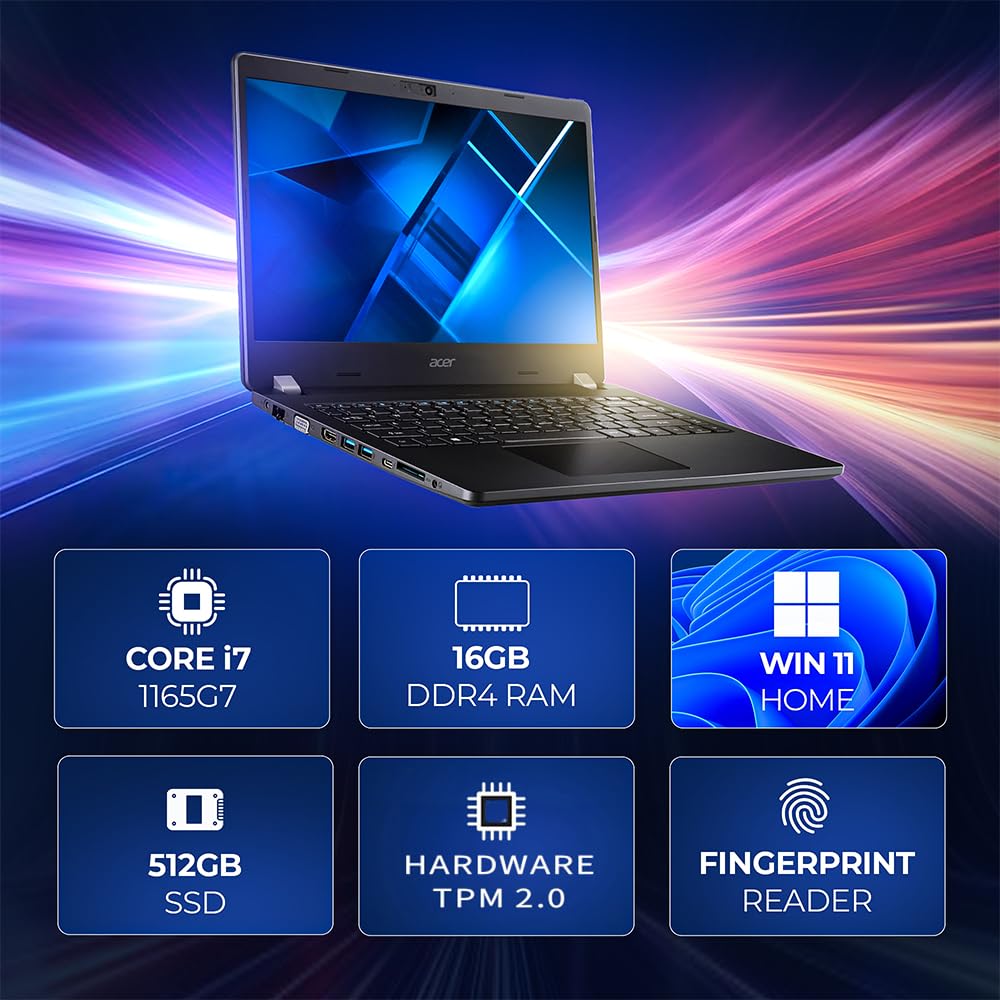 acer Travelmate Business Laptop Intel Core i7-1165G7 Processor