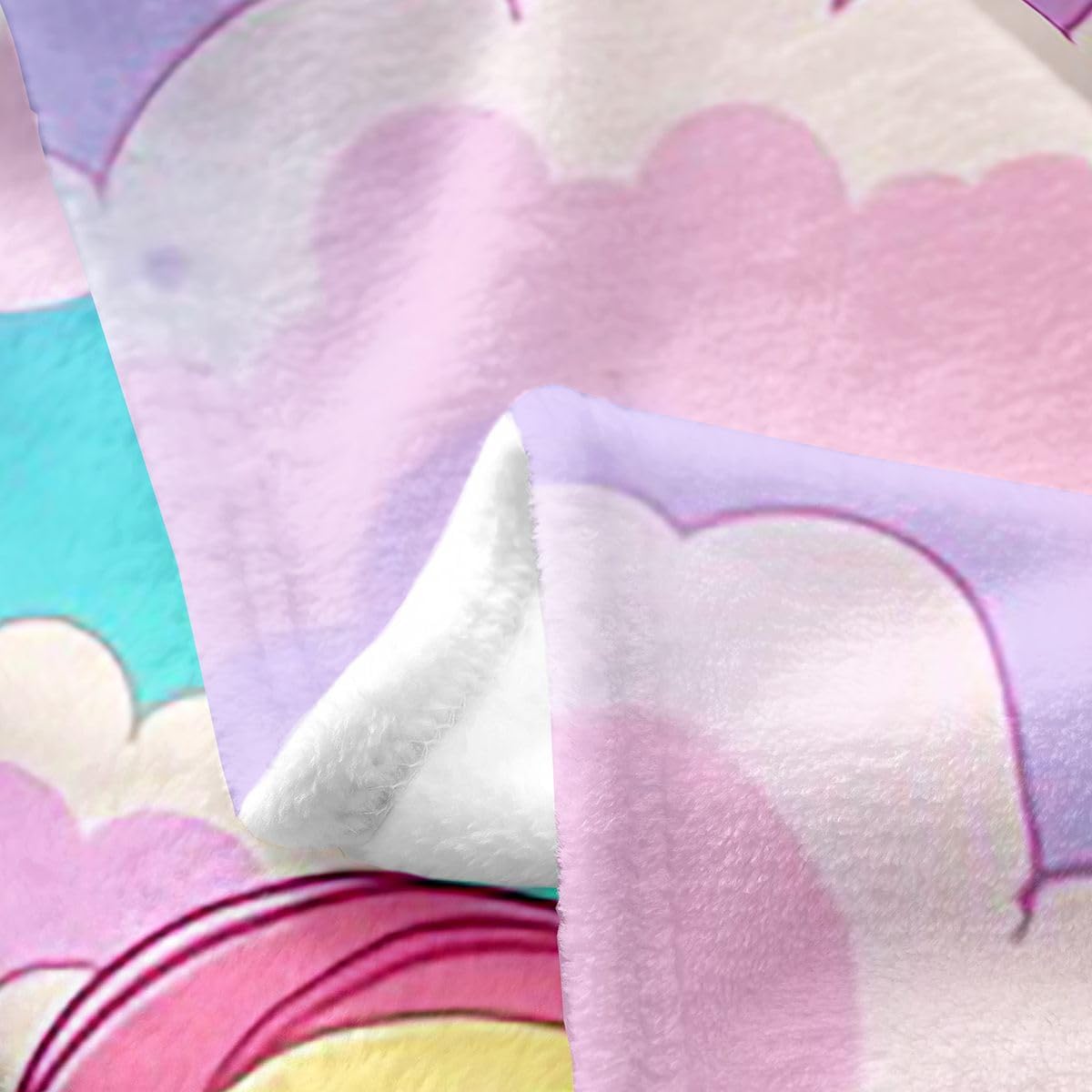 Erosebridal Kids Castle Dreamy Fleece Blanket Baby 30"x40" Princess Cute Unicorn Flannel Blanket Kawaii Unicorn Fuzzy Plush Throw for Kids Boys Girls,Galaxy Rainbow Decor for Bed Couch