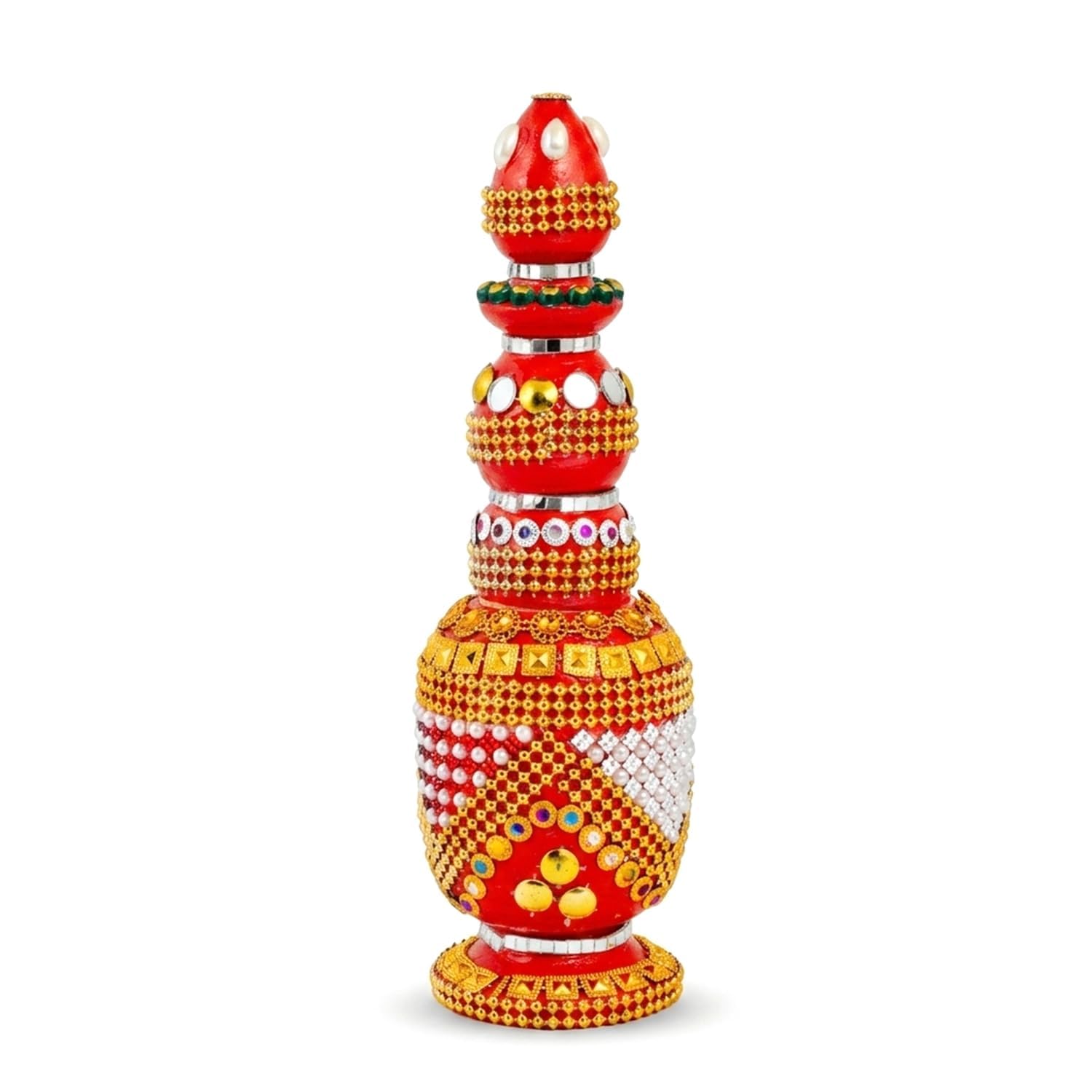 Handmade Wooden Sindoor Box - Traditional Indian Dani -7