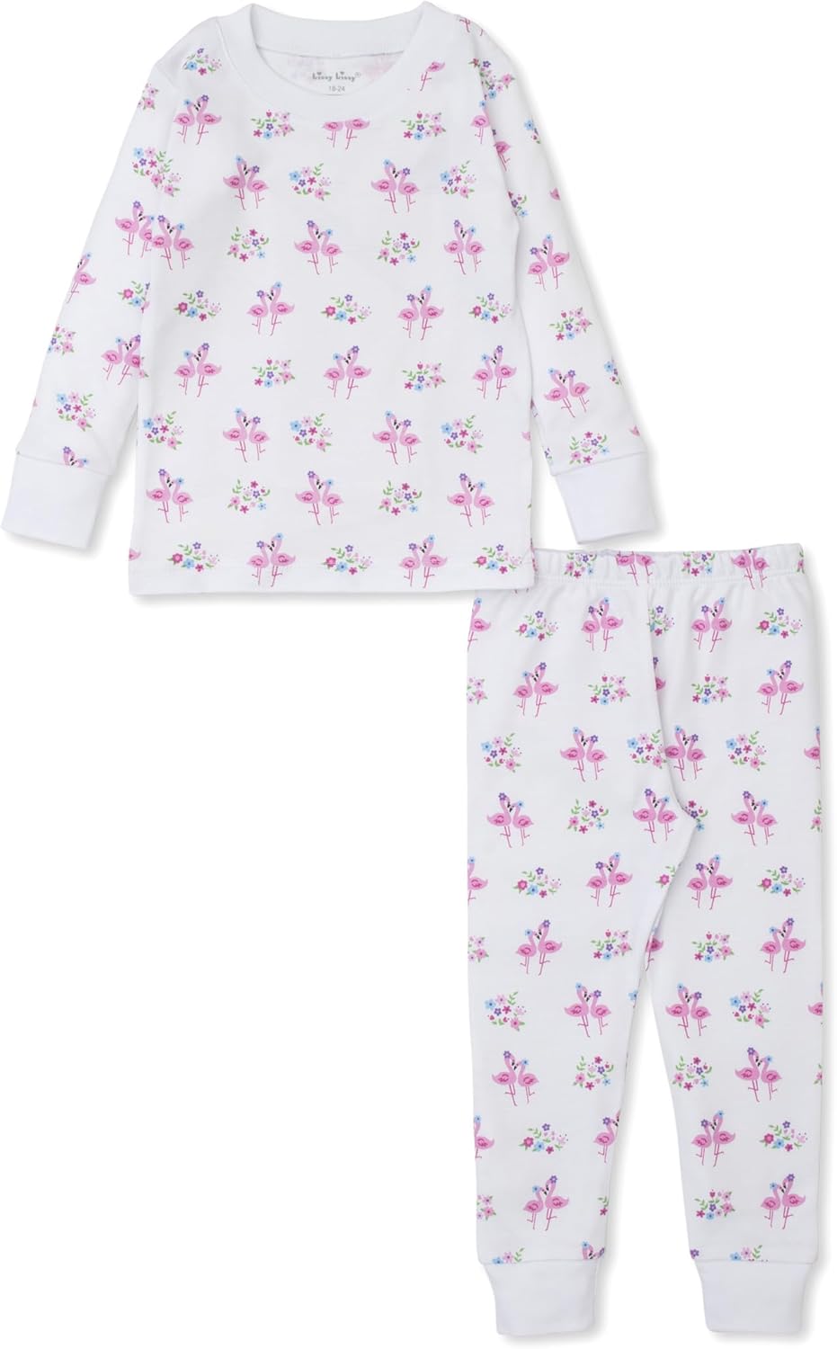 Kissy Kissy Baby Girls Infant Flamingo Flower Fiesta Print Long Pajamas Set