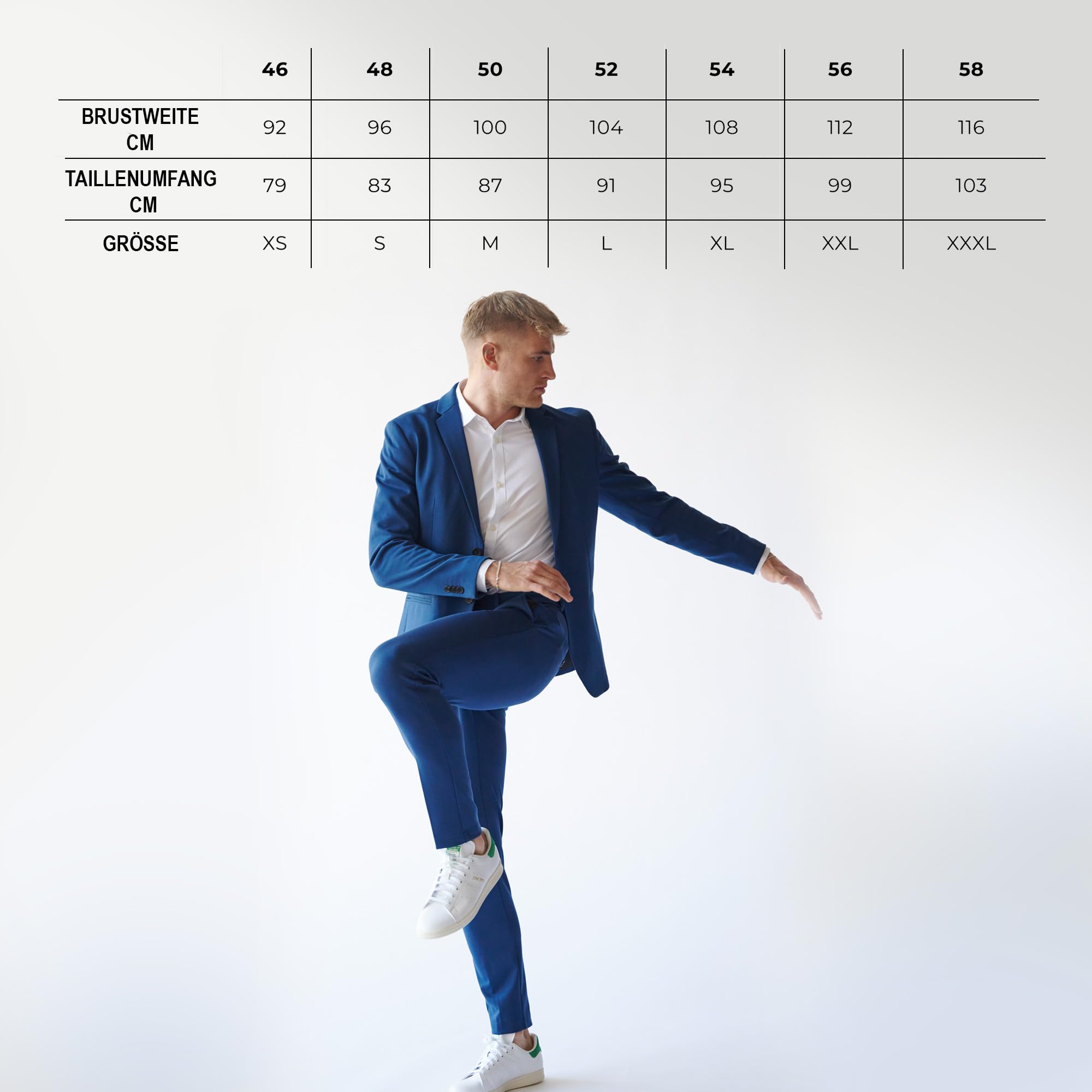 Performance Blazer Herren – Stylischer Slim Fit Herren Stretch Sakko – Herren Stretch Blazer – Bequemer, praktischer Herren Zwei Knopf Blazer für Business & Freizeit