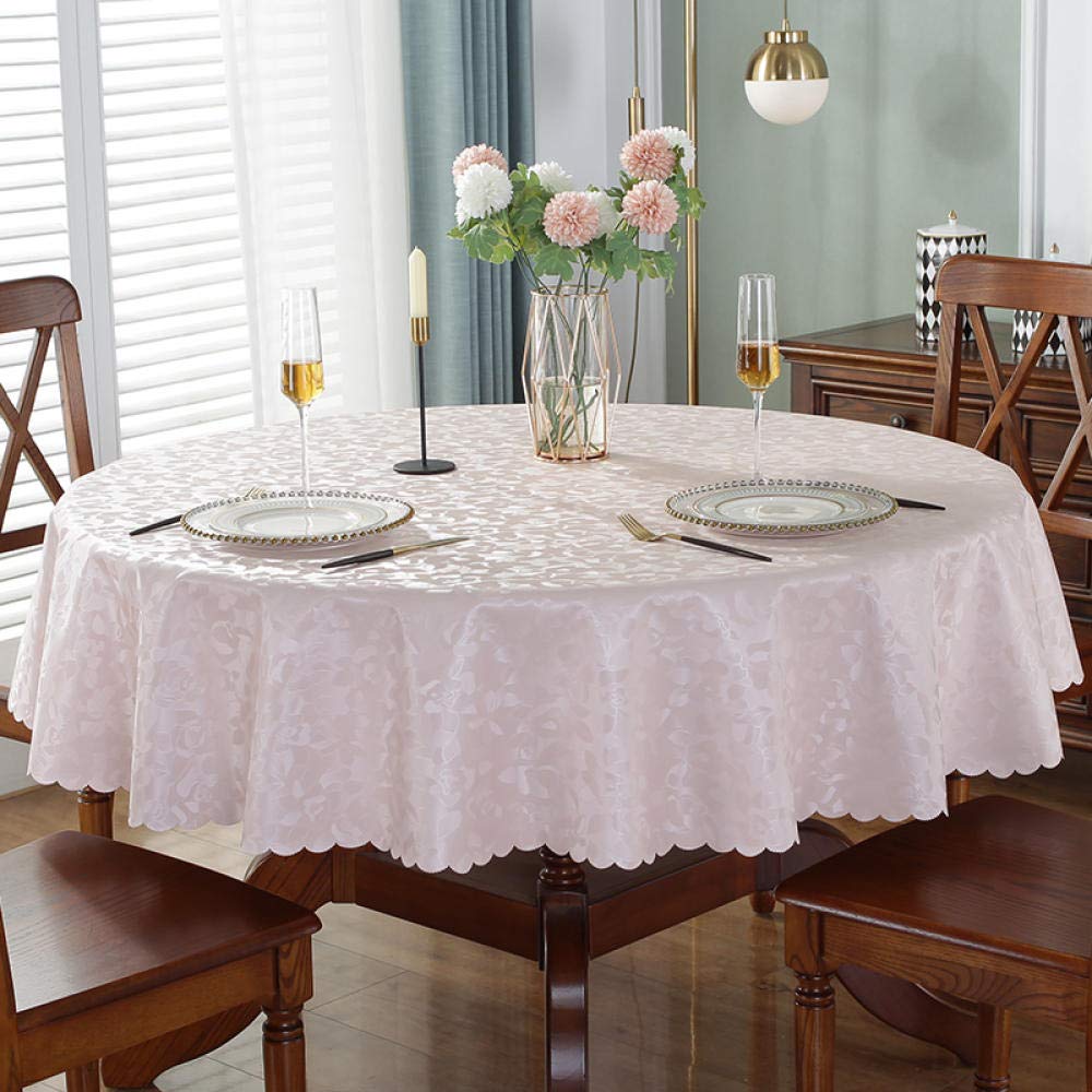 Mantel de Mesa con Efecto Loto Lavable Anti Escaldaduras Impermeable Resistente a La Suciedad Resistente Una Rosa Redonda de 140cm de Diámetro.