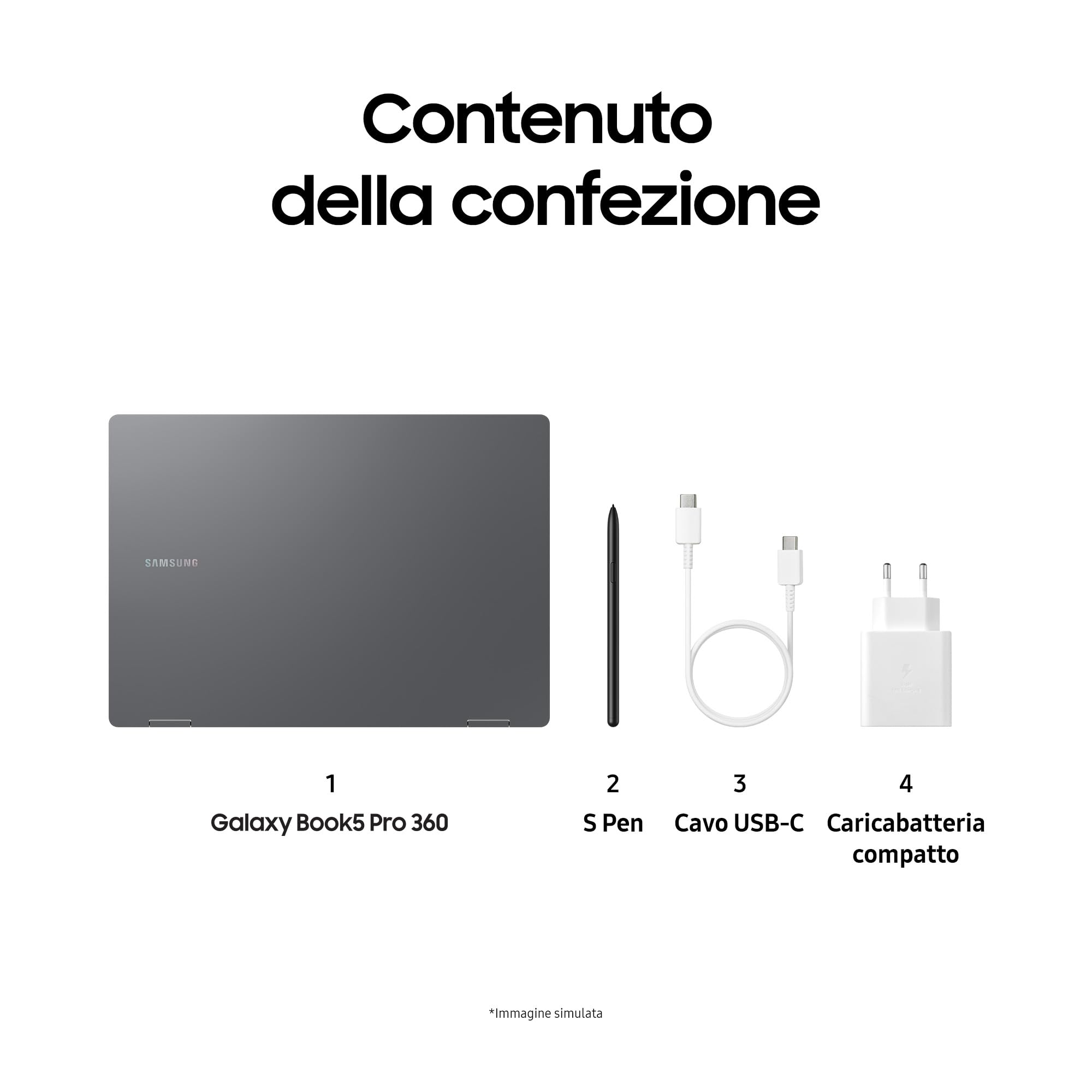 Samsung Galaxy Book5 Pro 360 16", Garanzia 3 anni, AI PC, Processore Intel Core Ultra 7 Serie 2, 16GB RAM, 1TB SSD, Display touch 3K Dynamic AMOLED 2X, S Pen, Windows 11 Home, Copilot+ PC, Gray [ITA]