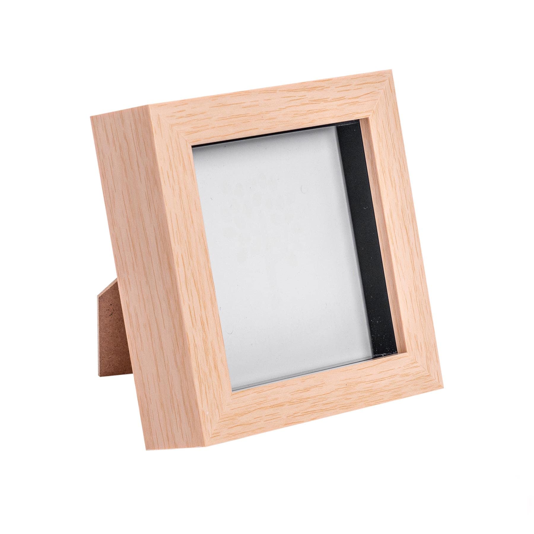 Rinkit.com Light Wood 4" X 4" 3D Box Photo Frame