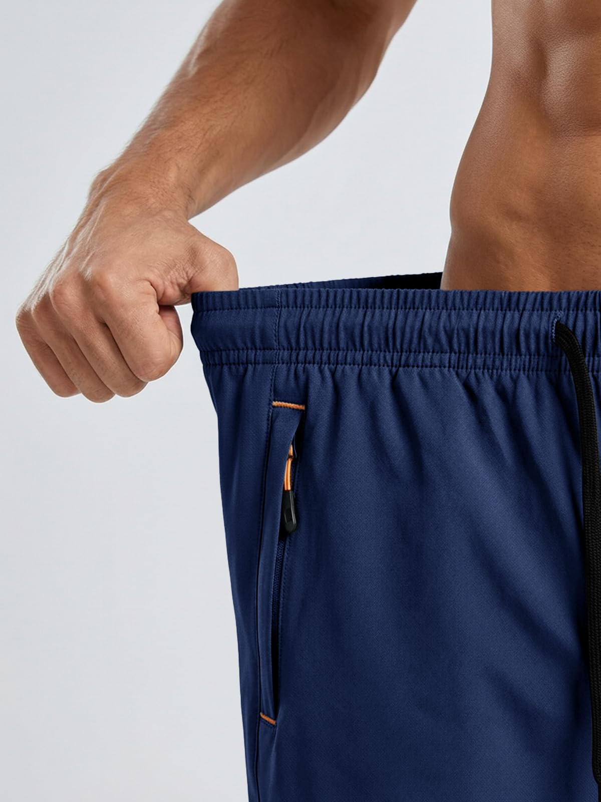 Paquete de 2 pantalones cortos deportivos para hombre, de secado rápido, ligeros, para entrenamiento, verano, casual, con bolsillos con cremallera — view 2