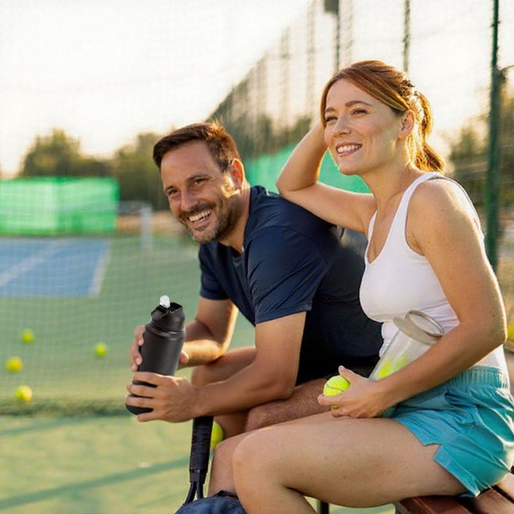 32 oz Modern Insulated Water Bottle with Handle, Flip-Top Straw Lid, Stainless Steel, Vacuum Double-Walled Leak-Proof BPA-Free Tumbler Mug, Fits Cup Holder for Travel Sports Office,Black - Image 7