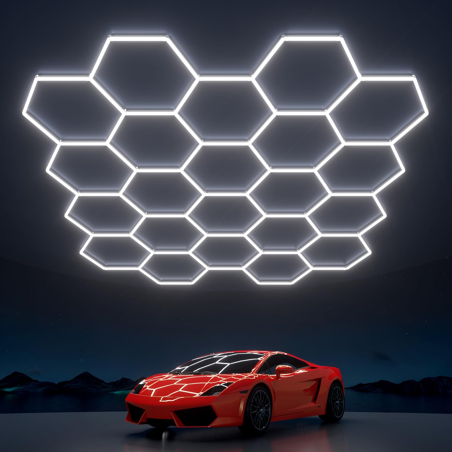 Amazon.co.jp: Litezone 六角形ガレージライト:581W 84個パック 22