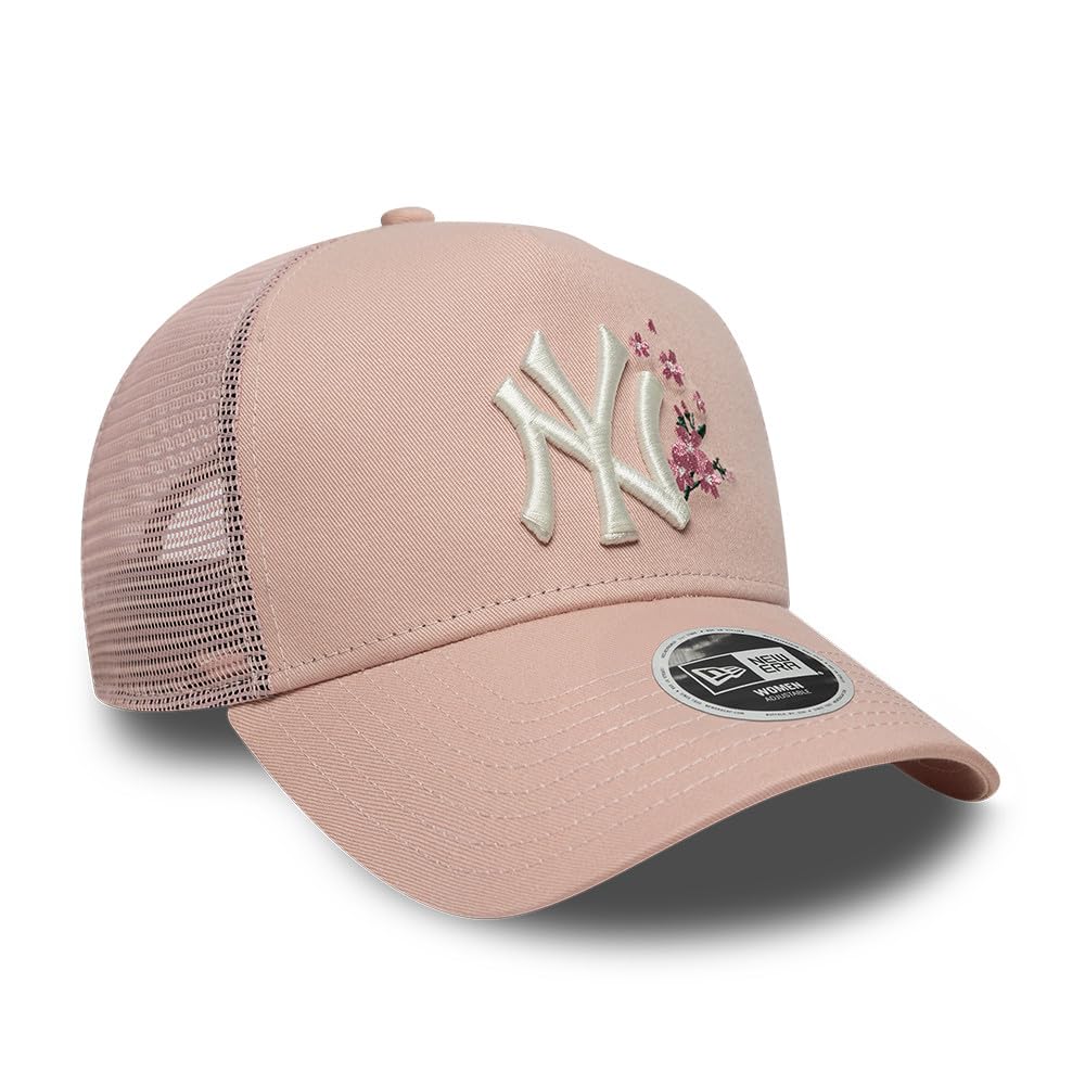 New Era WMNS Floral Yankees Trucker Cap Basecap Baseballcap Curved Brim Truckercap Meshcap NY Damen - Snapback, mit Schirm, Schirm