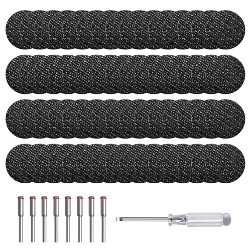 ExcellaElite Cutting Discs 60 Pcs, Grinder Discs 32mm, Glass Cutting Disc, Die Grinder Compatible, Black, Aluminum Oxide, Resin & Metal