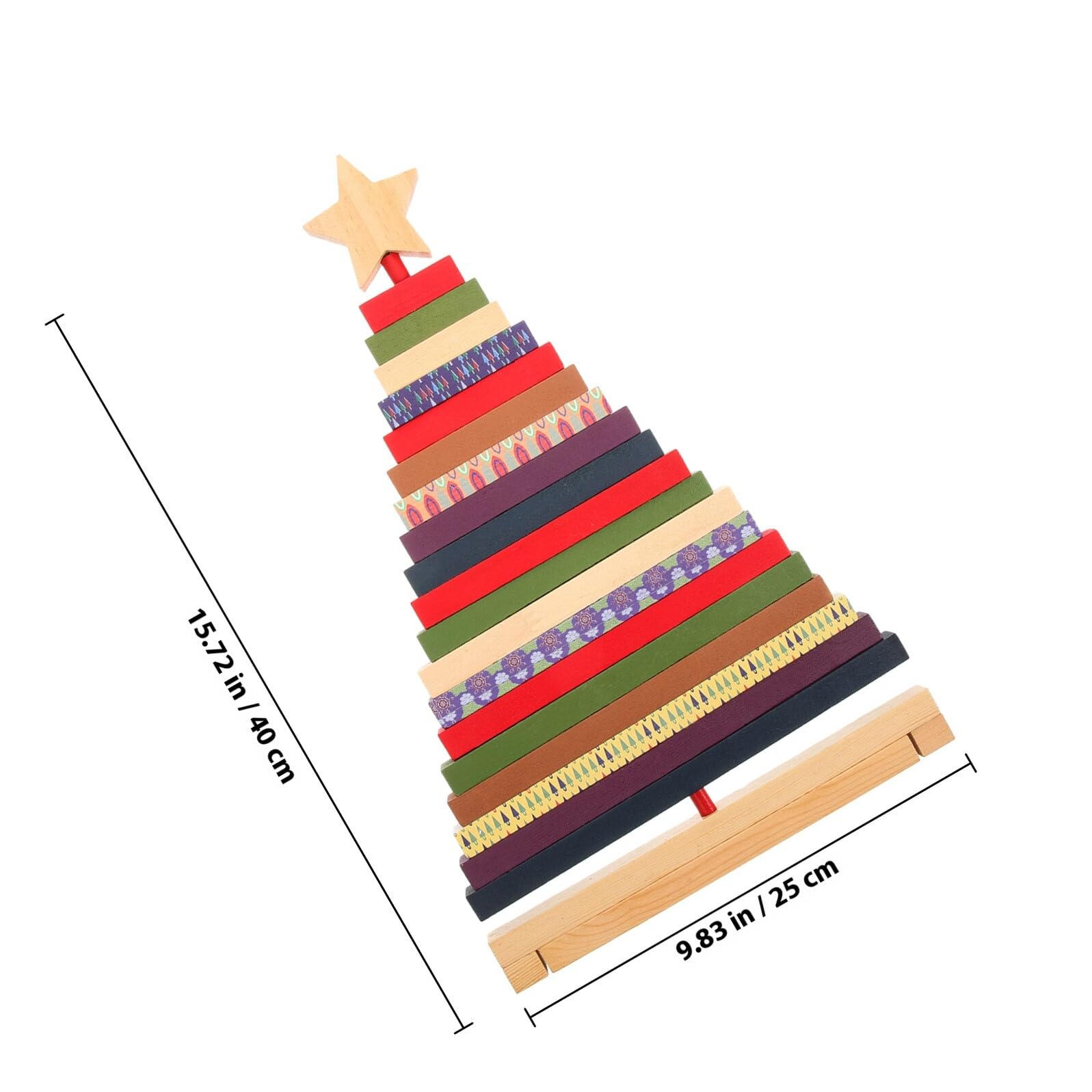 Adorno para Árbol de Navidad de Escritorio Giratorio de Madera, Decoración Navideña de Mesa Grande, Modelo Artesanal para Decoración Festiva Hogareña