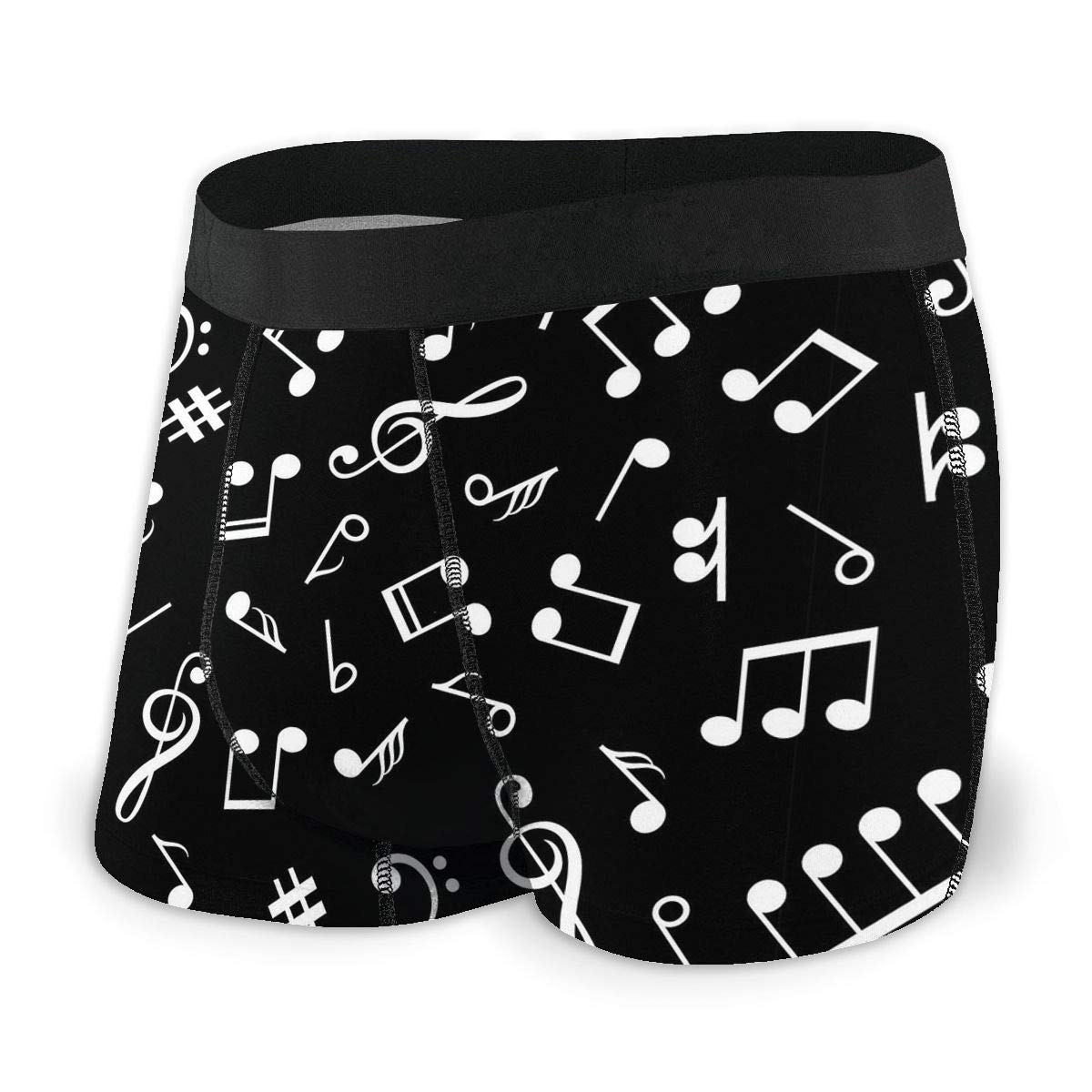 Oudrspo Men's As Pic Boxer Brief Music Notes-1 Novelty Boxer Shorts Print Underwear Stretch Boxer Trunk With Pouch