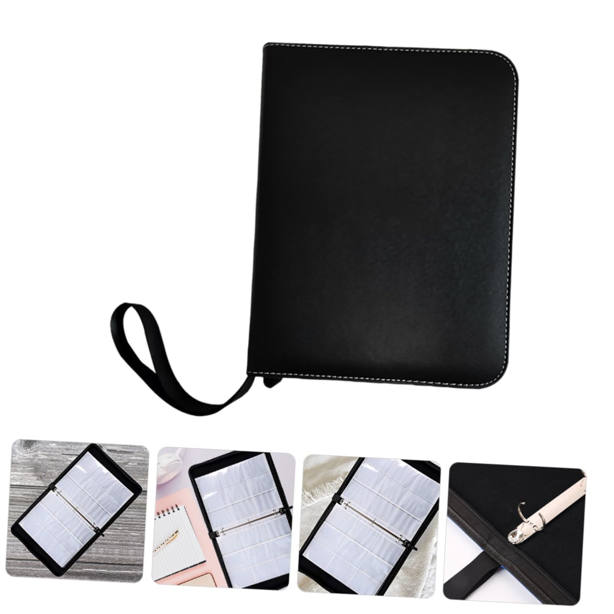 Álbum de Tarjetas Negro 40 Hojas y 9 Compartimentos, Pp Pu