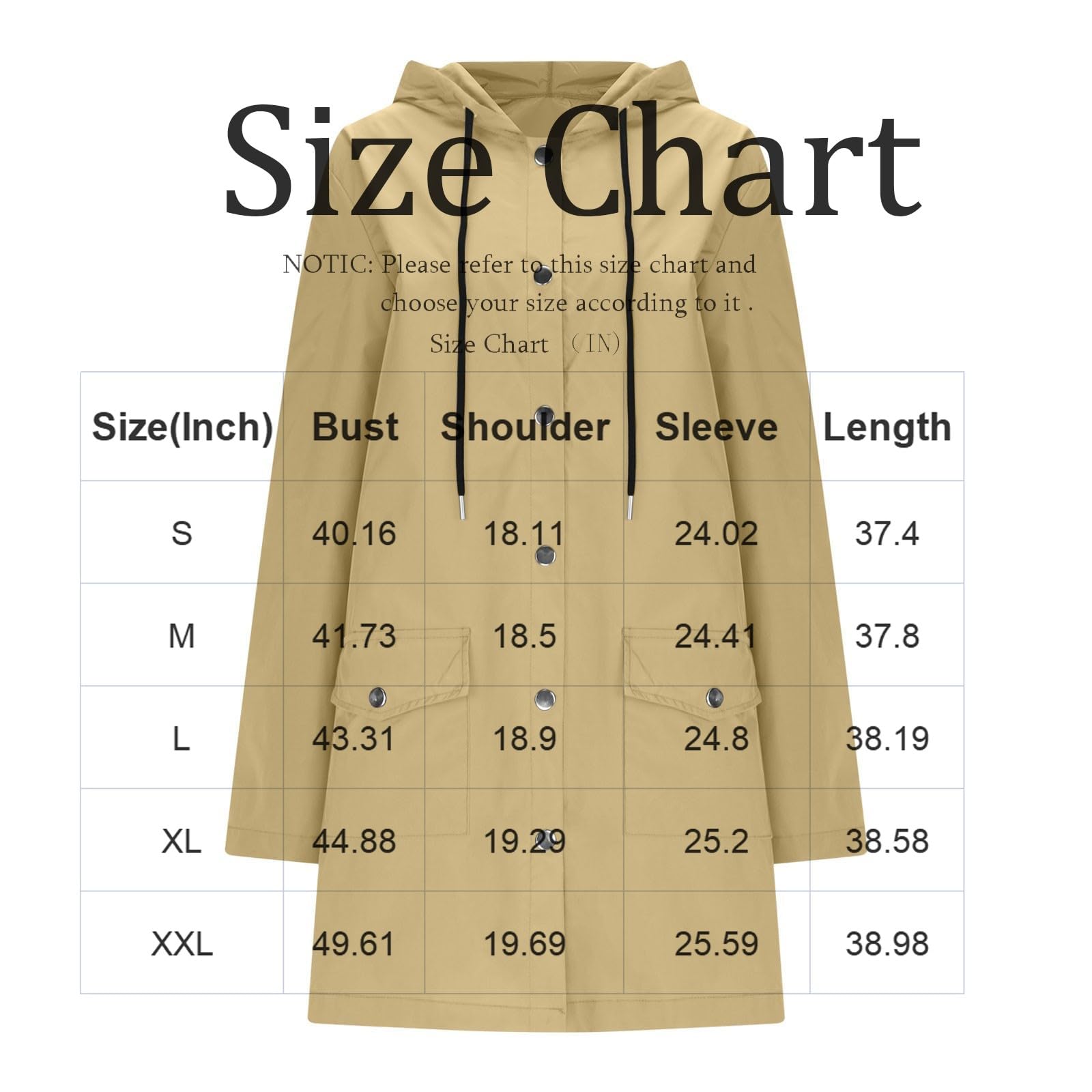 FUPODD Regenjacke Damen Lang Wasserdicht Regenjacke Atmungsaktiv Windjacke Leicht Übergangsjacke Mit Taschen Knöpfen Regenmantel Mittellang Softshelljacke Mit Kapuze Wanderjacke Frauen Windbreaker