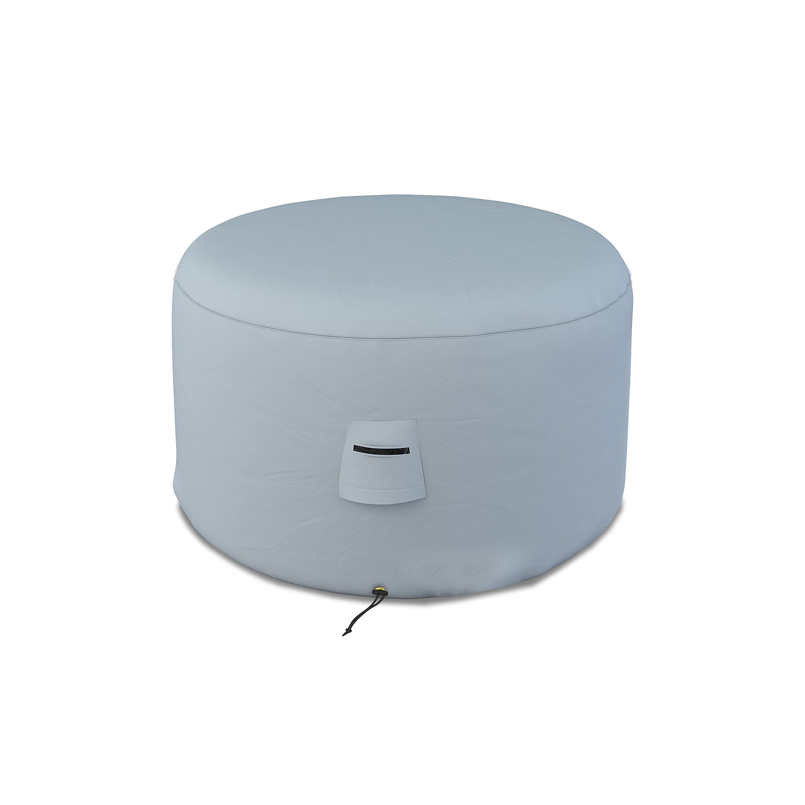 Covers & all Round Ottoman Cover, Heavy Duty 18 Oz Waterproof UV & Weather Resistant Patio Garden Furniture Stool Protector Indoor Outdoor Use, Air Vents & Drawstrings (24