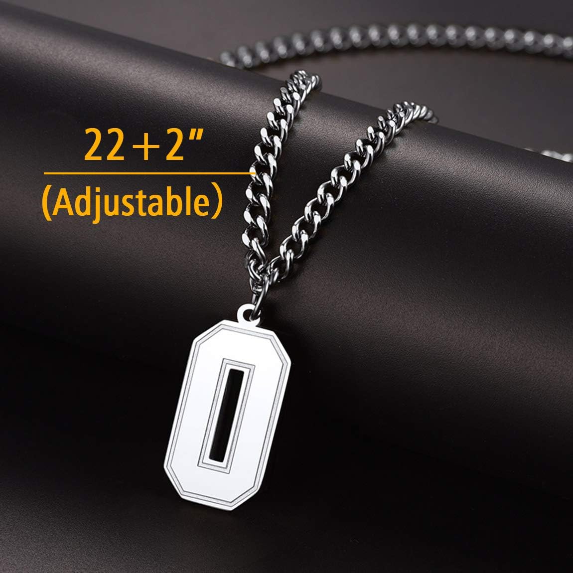 ChainsPro Initial A-Z Necklace for Boys - Stainless Steel Letter Charm Pendant with Chain-22+2", Silver/Gold Plated/Black Sports Stuffers Christmas Personalized Gifts for Men - Image 5