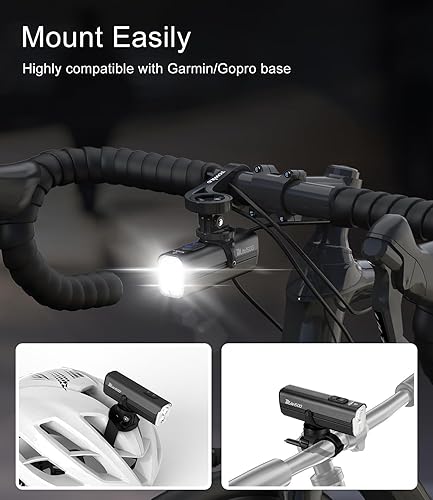 Miniatura 6 de TOWILD DLite1800 - Luces de bicicleta para conducción nocturna, sistema de fuente de luz dual de 1800 lúmenes, luz delantera súper brillante para