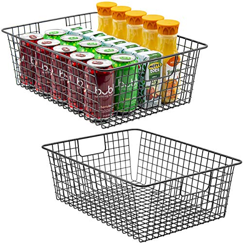 Image of Sorbus Metal Wire Baskets Storage Bin Organizer for Food Pantry, Freezer, Kitchen, Laundry Room, Basket organizers for Home, Bathroom, Closet Organization, Iron Metal