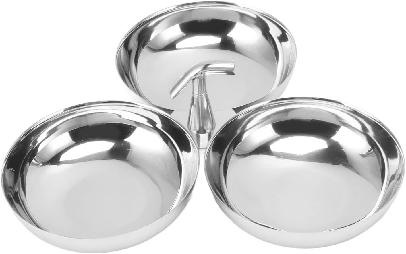 Yosoo Health Gear 304 Stainless Steel Snack Plate Durable Easy to 3 in 1 Safe Fruit Plate for Nut Candy (Type 1)