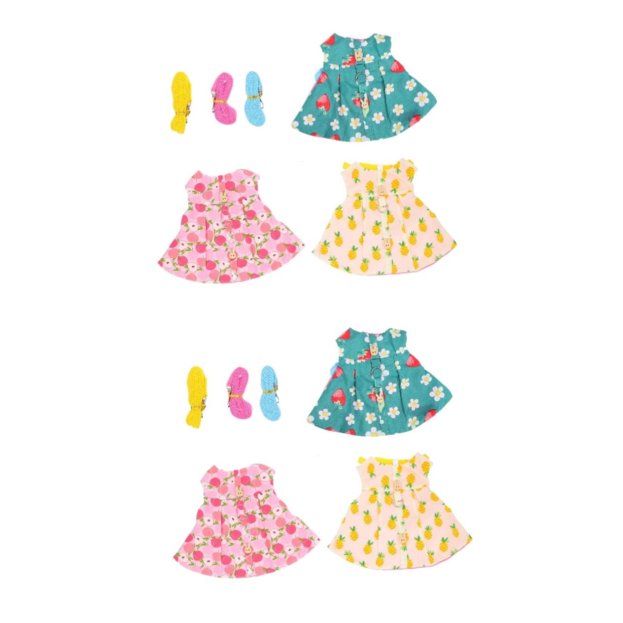minkissy 6sätze Kaninchen Geschirr Mit Leine Teiliges Für Kleintiere Atmungsaktives Und Leichtes Design Für Ausflüge Und Fotoshootings Bezaubernden Farben Erdbeere Ananas